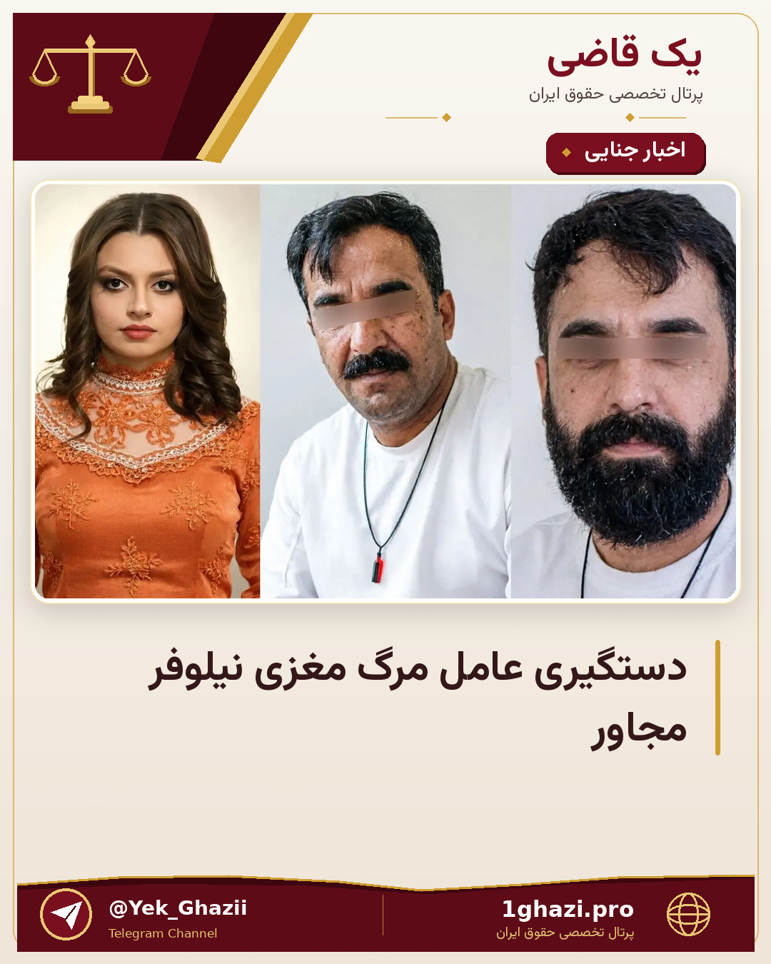 دستگیری عامل مرگ مغزی نیلوفر مجاور