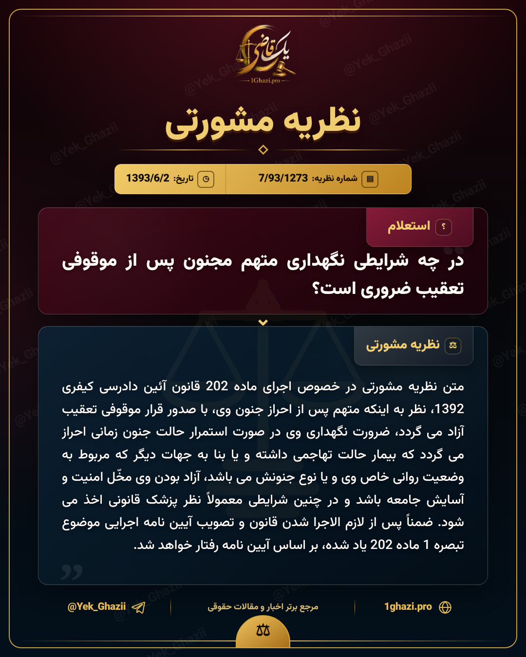 در چه شرایطی نگهداری متهم مجنون پس از موقوفی تعقیب ضروری است؟