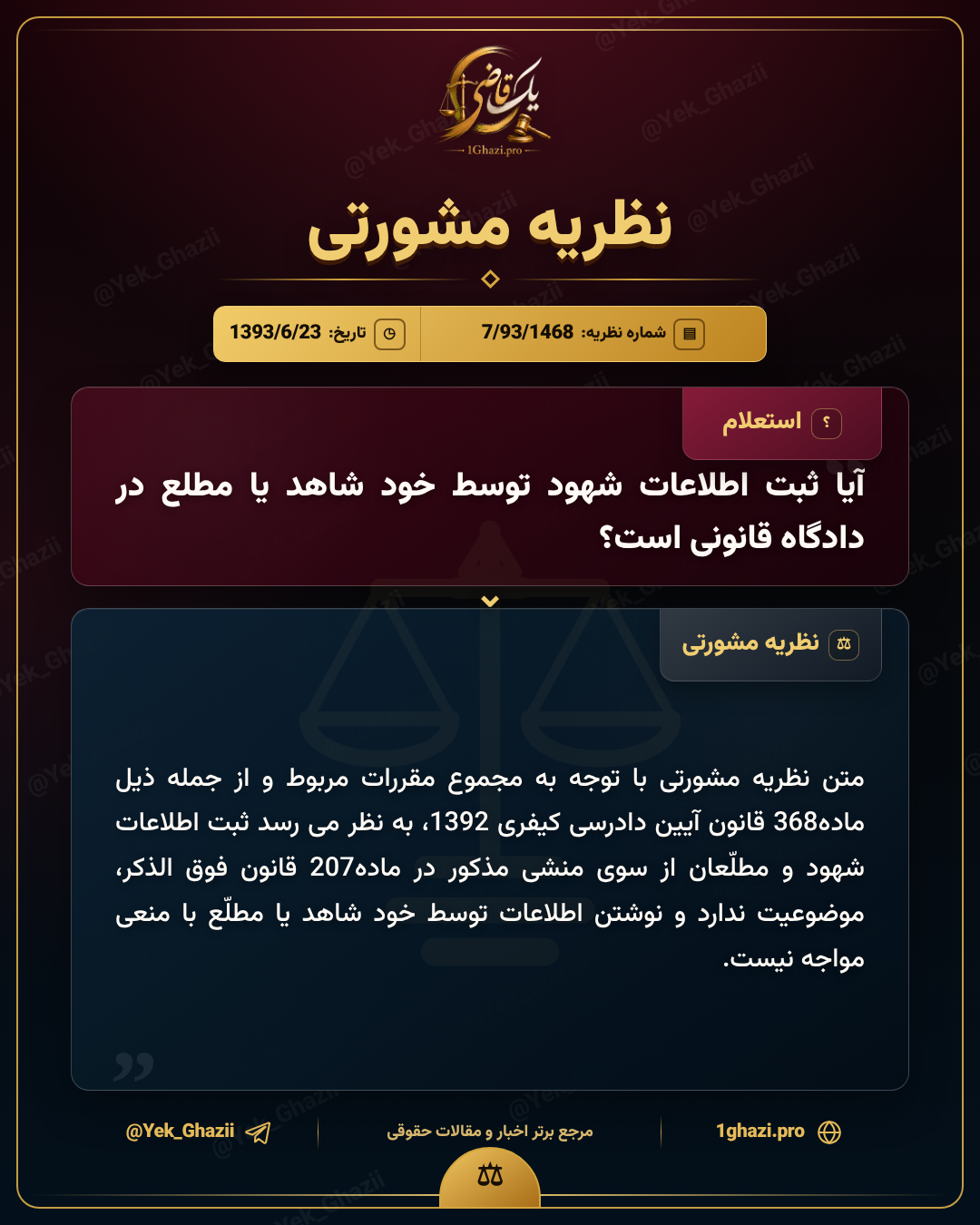 آیا ثبت اطلاعات شهود توسط خود شاهد یا مطلع در دادگاه قانونی است؟