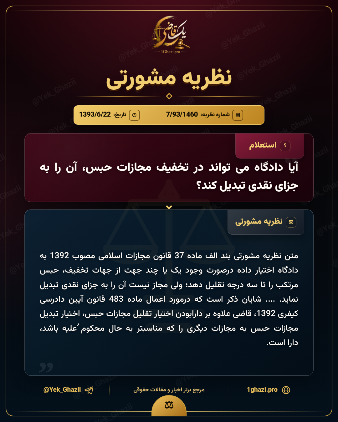 آیا دادگاه می‌تواند در تخفیف مجازات حبس، آن را به جزای نقدی تبدیل کند؟