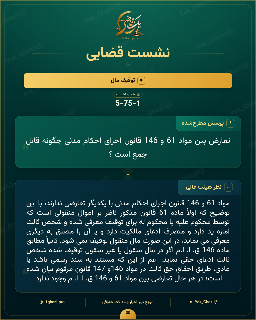 صورتجلسه نشست قضایی با موضوع: توقیف مال