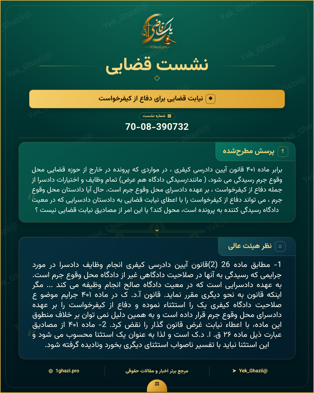 صورتجلسه نشست قضایی با موضوع: نیابت قضایی برای دفاع از کیفرخواست